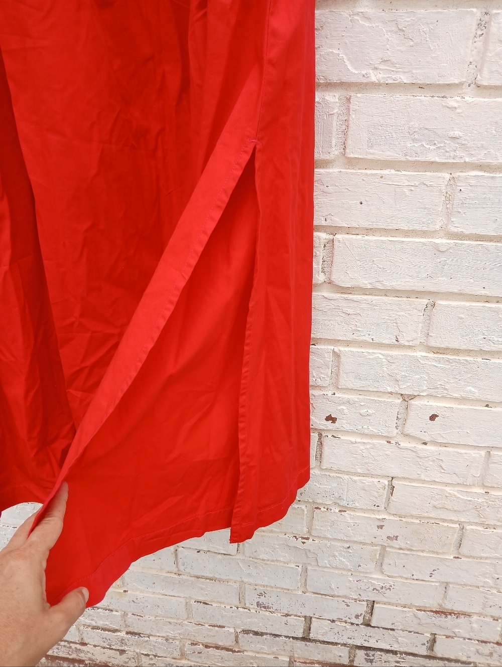 Sundry Red Cotton Midi Skirt Pull On Size 2 - Picture 5 of 9